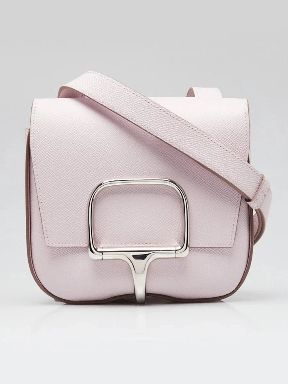 Hermes Mauve Pale Epsom Leather Palladium Plated Mini Della Cavalleria Bag